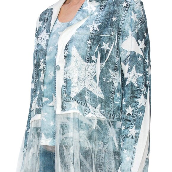 ORIGAMI Victorian Lace Star Print Cardigan Duster S-XXL NWT - Picture 5 of 16